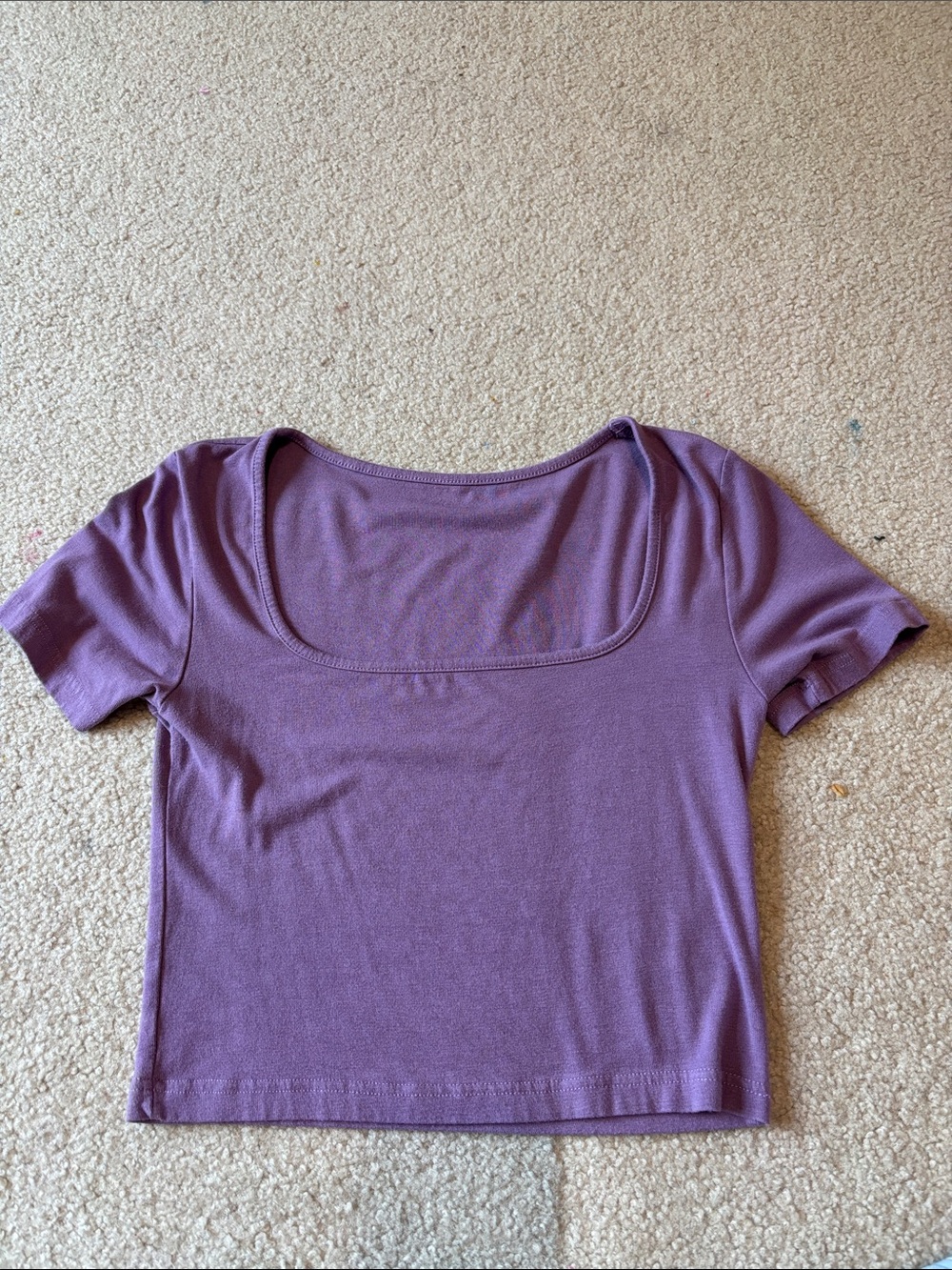 Square-Neck Lavender Crop Top